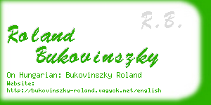 roland bukovinszky business card